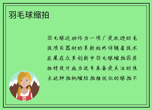 羽毛球缩拍